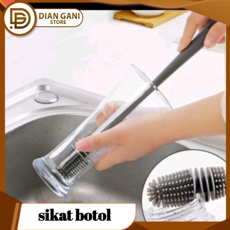 Sikat Botol Silikon Panjang Sikat Botol Minum Sikat Dodot Bayi Pembersih Botol Minum Silikon