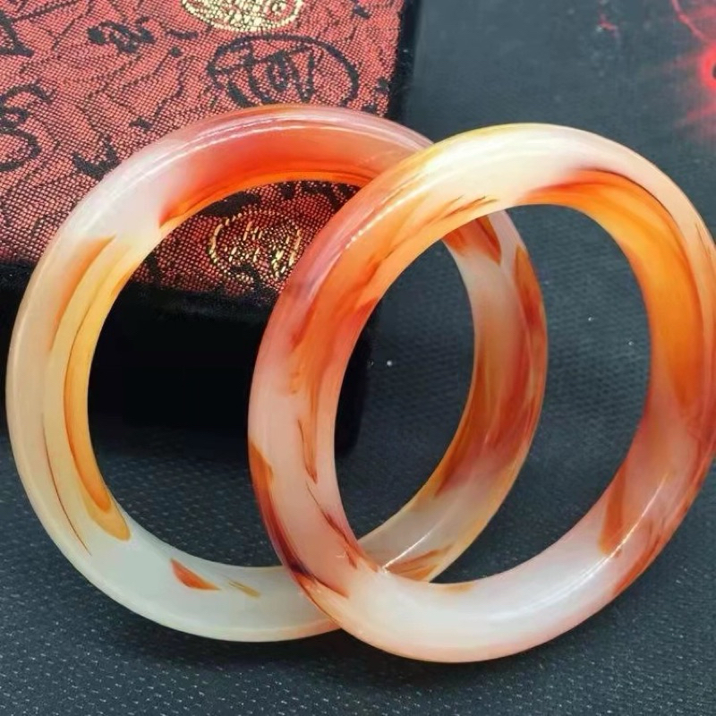 gelang batu giok china batu giok wanita orange kombinasi