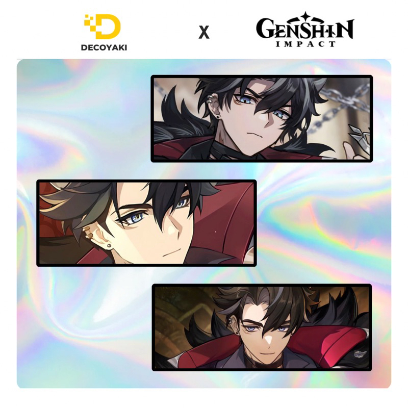 Sticker Slap Hologram Wriothesley Genshin Impact, Stiker Hologram Wriothesley Genshin Impact
