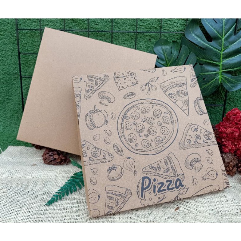 

Terlaris dus pizza 215x215 brown kraft isi 2
