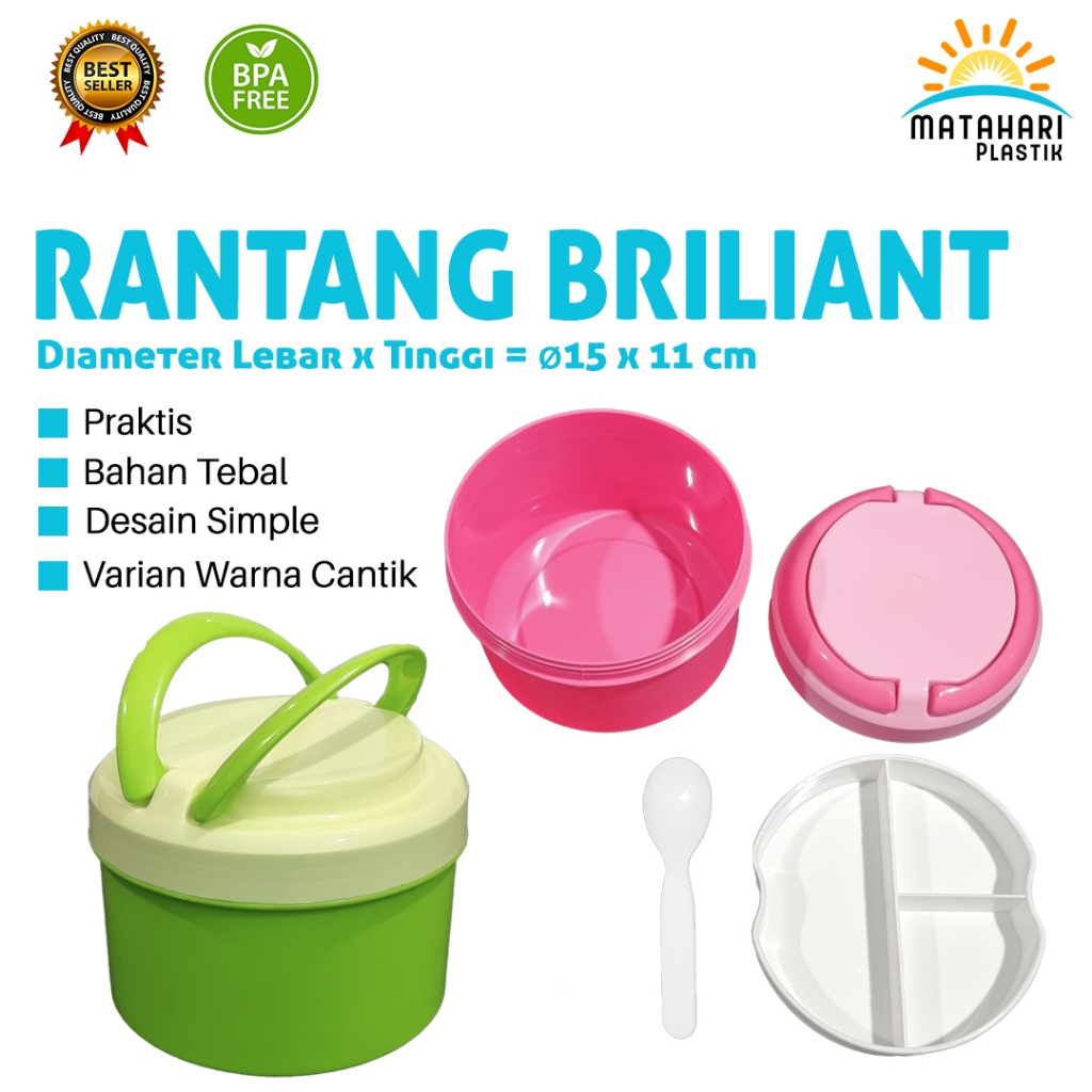 Rantang Brilliant/Rantang Tunggal/Rantang Anak/Rantang Plastik/Rantang bundar