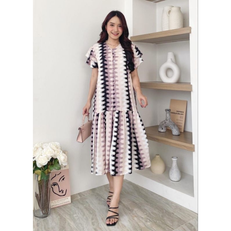 Lena Dress by HD.id Dailywear Daster Bohemian Style Busui Friendly V-neck