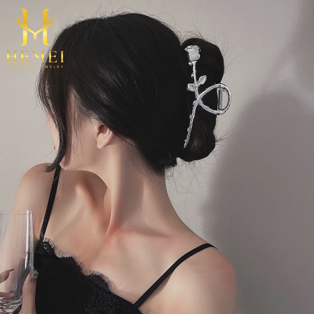 HEMEI P43 JEPIT RAMBUT KOREA JUMBO MOTIF BUNGA TULIP SIMPEL KLASIK  / JEPIT RAMBUT PRINCESS KOREA FA