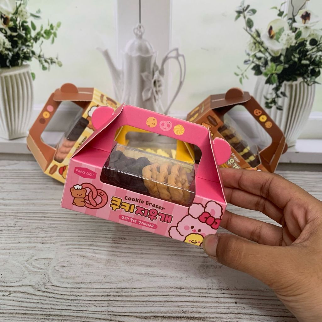 

Penghapus Pensil Isi 6 Pcs Miniatur Little Bear Bakery Cookies Biskuit - ER 1327 - eraser pencil wangi lucu unik estetik