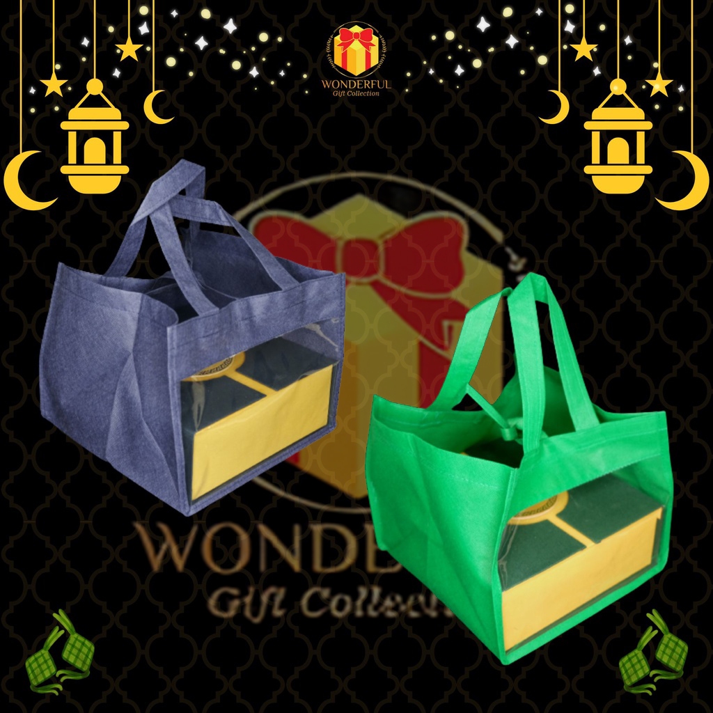 

[6 pcs] GOODIE BAG MIKA TRANSPARANT / TAS SPOUNBOND POLOS / KANTONG KUE HAMPERS 30x25x20 WGC-G5