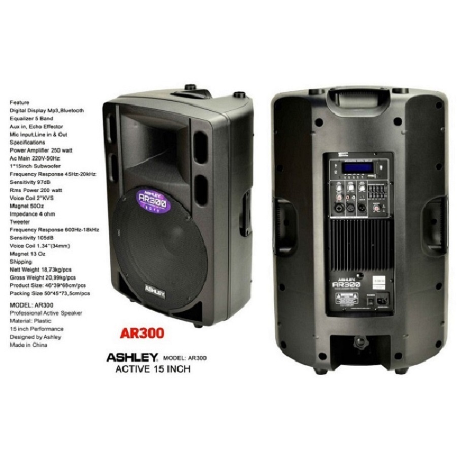 Speaker Aktif Ashley AR 300 Original Active AR300 15 inch Bluetooth