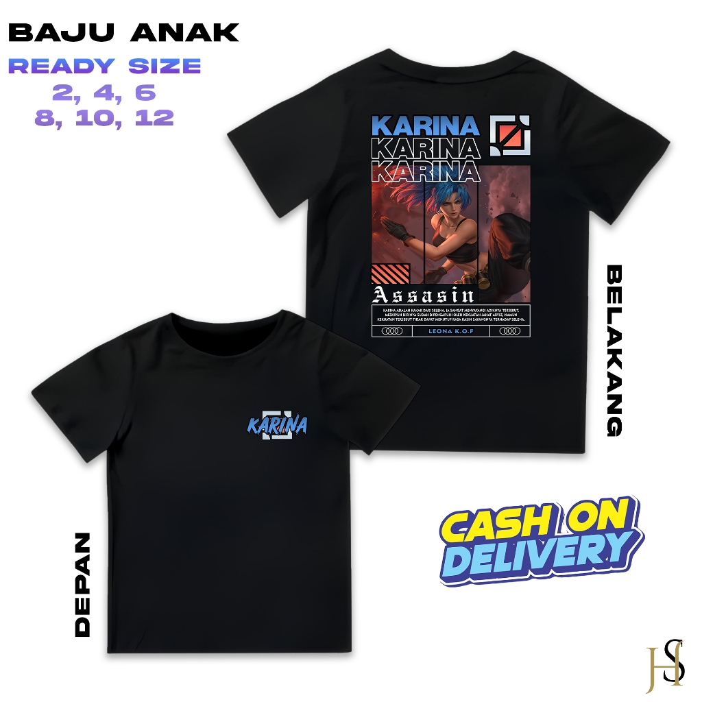 HosinShop - Kaos Hero Mobile Legend - Kaos Anak Atasan Katun Sablon - Kaos Anak Hero ML - Kaos Hero 