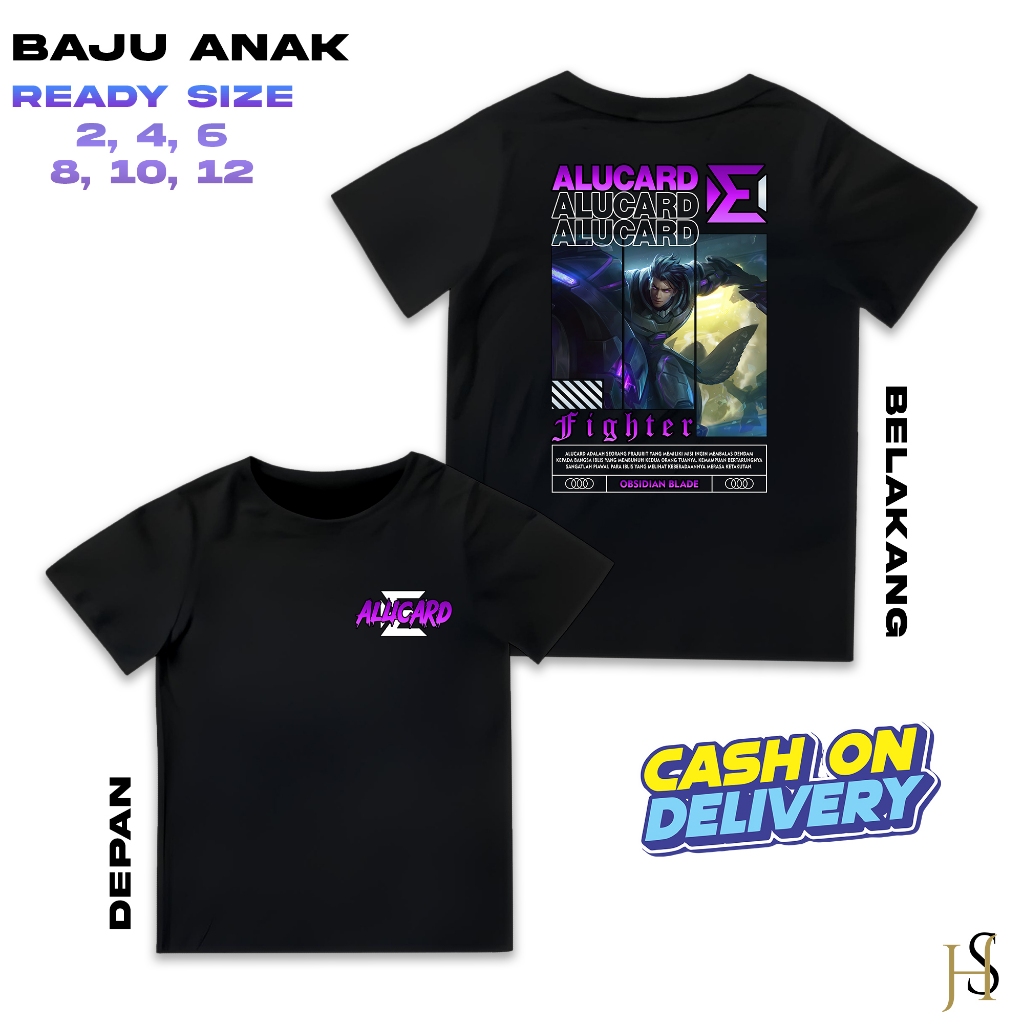 HosinShop - Kaos Hero Mobile Legend - Kaos Anak Atasan Katun Sablon - Kaos Anak Hero ML - Kaos Hero 
