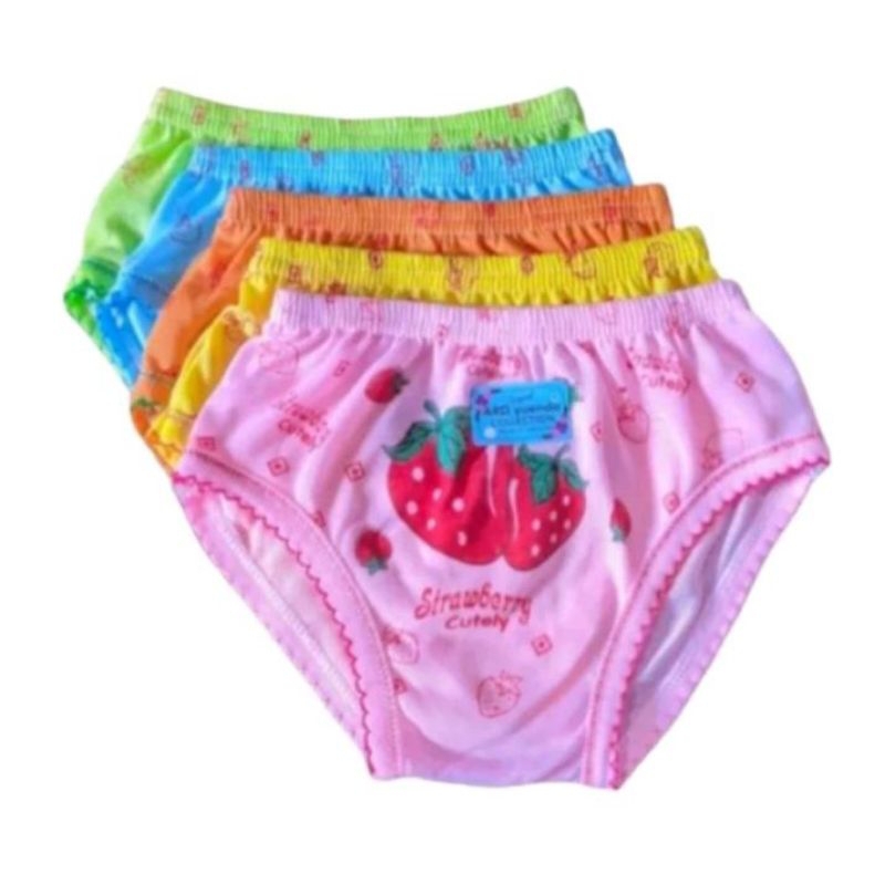 celana dalam anak perempuan motif strawberry isi 12 pcs // celana dalam anak wanita motif