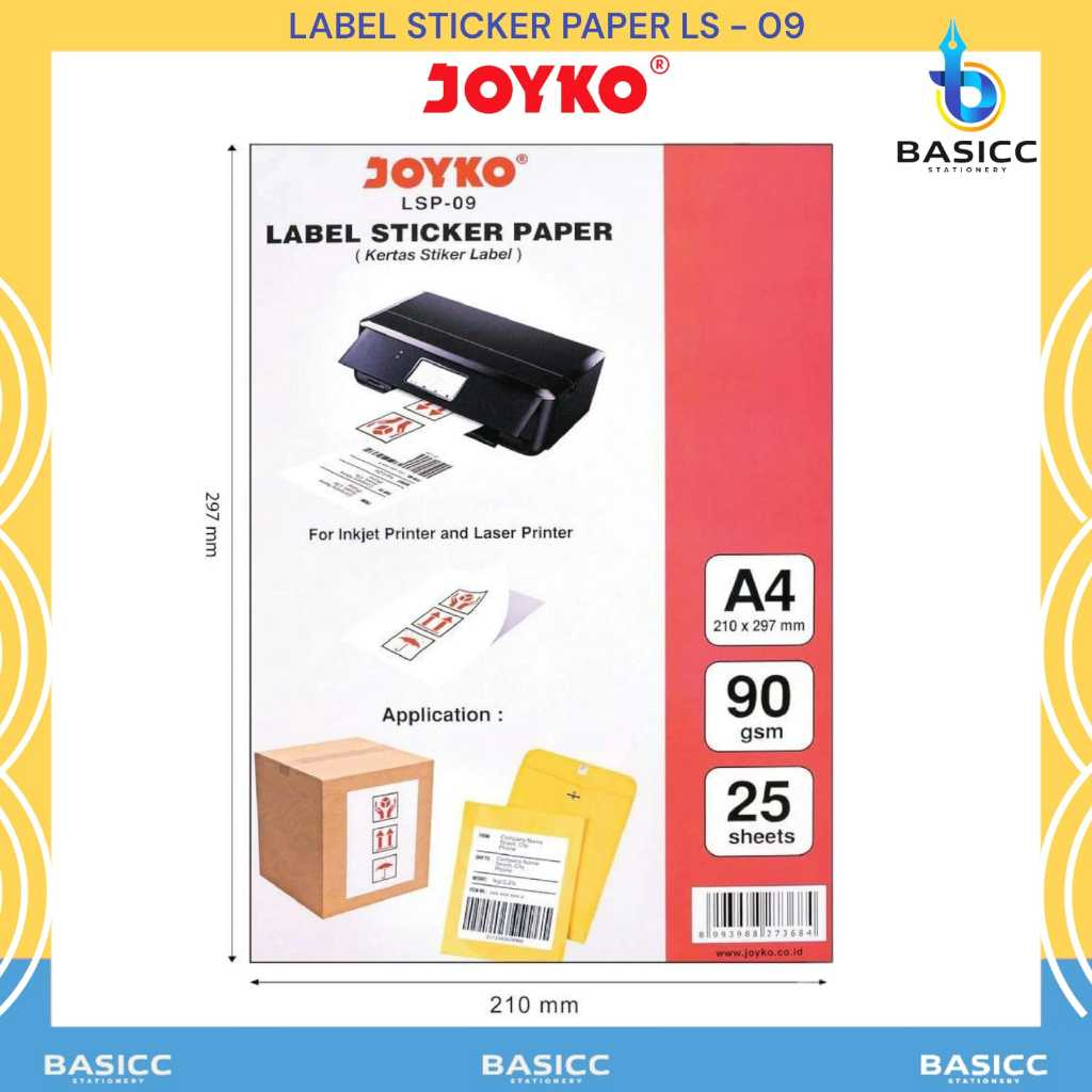 

Joyko Label Sticker Paper Kertas Stiker A4 - LSP 09 | @ 1 Pcs