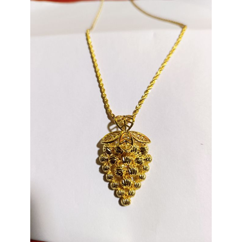 Kalung tambang anggur lapis emas import