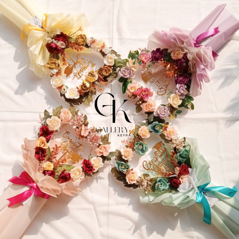 Buket Floral Garden | Graduation Bouquet | Buket Wisuda Cantik Malang | Buket artificial | Buket akr