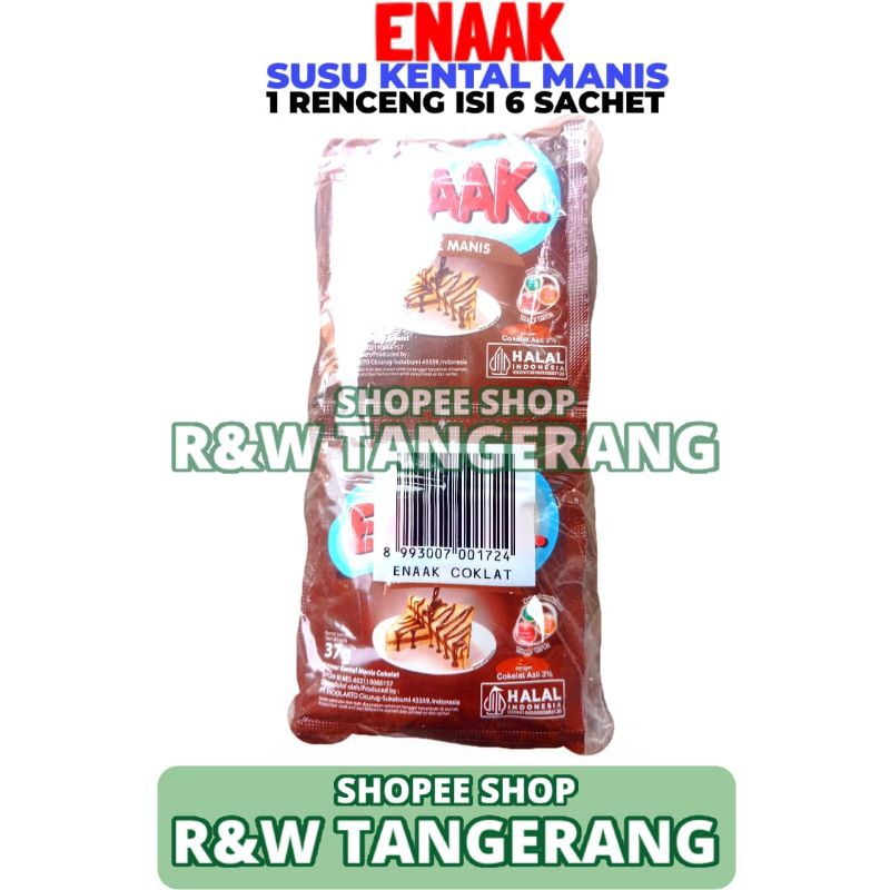 

Susu Kental Manis Coklat Enaak 1 Renceng Isi 6 Sachet 37GR