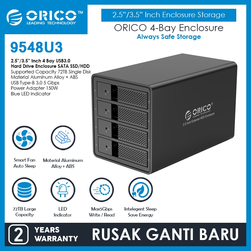 Orico 9548U3 4Bay 3.5in HDD Enclosure with SuperSpeed USB3.0