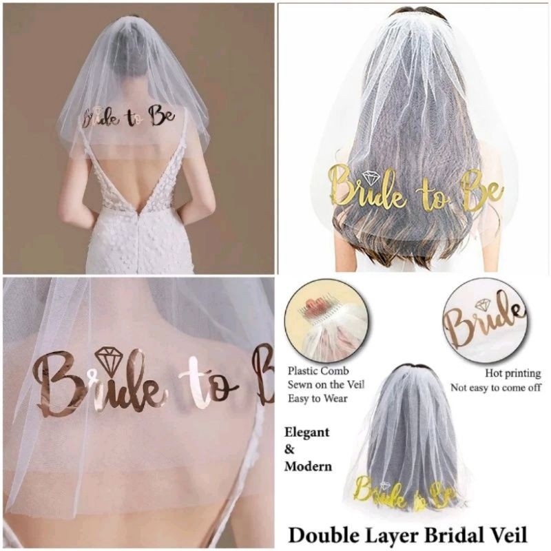 

VEIL PUTIH tulisan latin BRIDE TO BE ROSEGOLD pengantin bridal shower sunggar sirkam aksesoris bachelorette party calon pernikahan nikah photo foto prewed prewedding perempuan cewek kain bando mahkota kudung kerudung