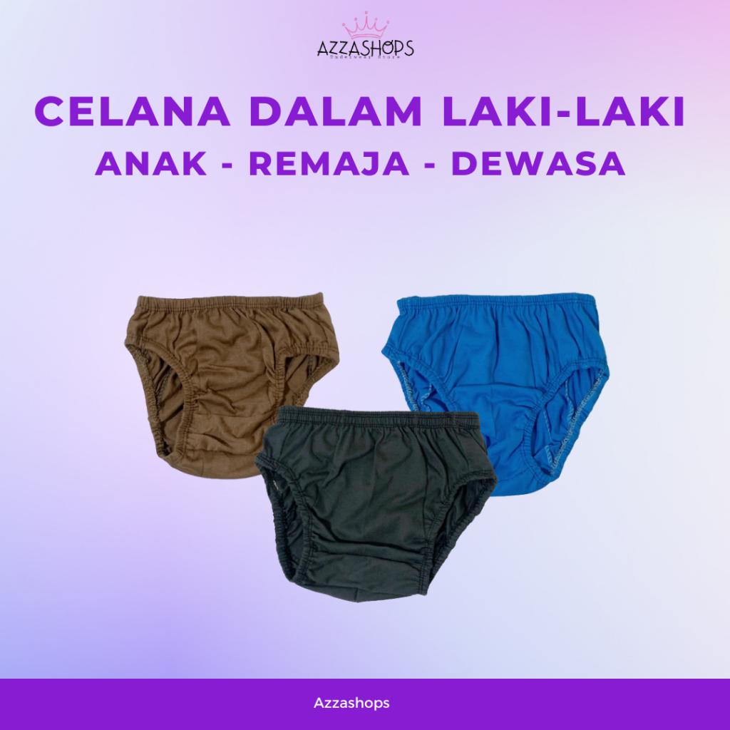 12 PCS Celana Dalam Anak Laki Sempak Anak Laki Model Polos Bahan Kain Katun