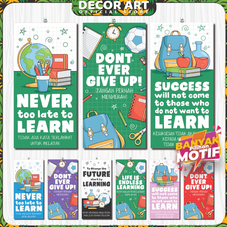 HANYA DISINI PROMO Decor Art 15x3 Cm  Wall Decor Dekorasi Hiasan Dinding Kata Motivasi Anak Gambar U