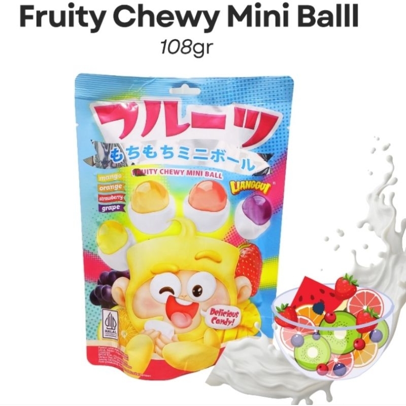

Fruity Chewy Mini Ball Permen lunak assorted aneka rasa buah 108gr