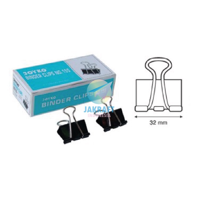 

KILAT 12 Pcs Binder Clip Clips Klip Kertas JOYKO No155 32 mm 114 Sedang
