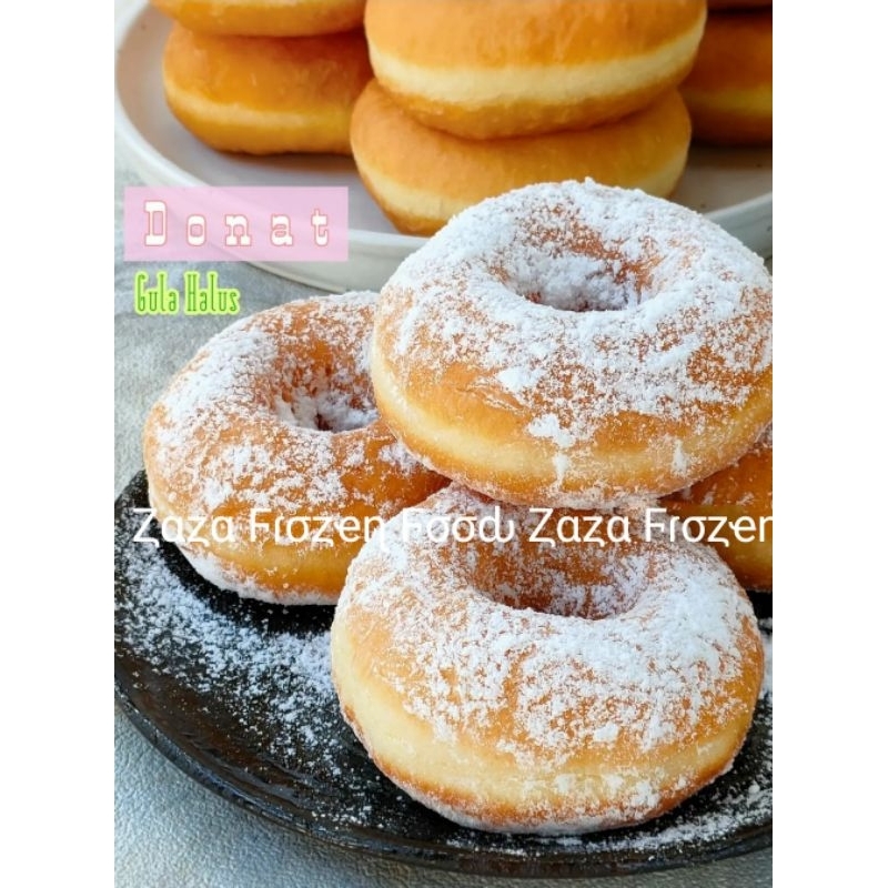 

Donat Premium Toping Gula Halus Isi 10pc Kemasan Frozen