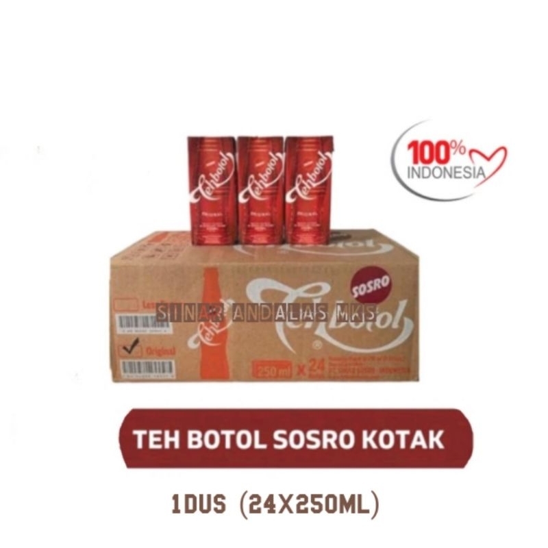 

Teh Botol Sosro Kotak 250ml 1dus isi 24pc