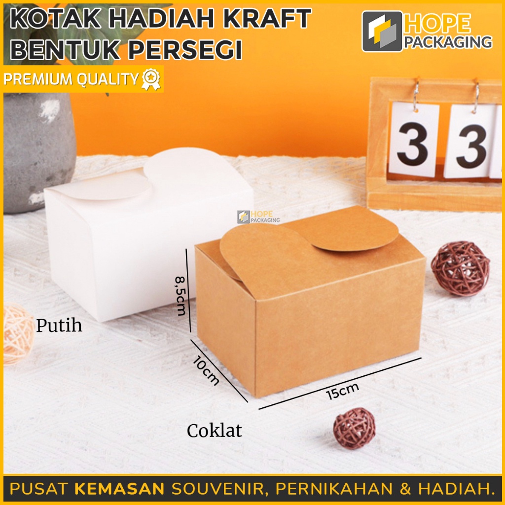

MEGA Kotak Hadiah Kraft Bentuk PERSEGI Size 15x1x85cm Cake Box Packaging Snack Box Kotak Kue Kotak Souvenir Box Hampers Kotak Bungkus Hampers Hadiah Souvenir Kue Kering