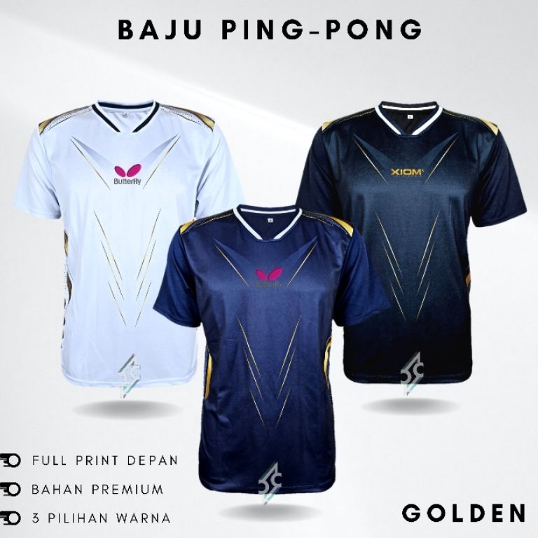Harga Murah BPP9 GOLDENBAJU PINGPONG DEWASA PREMIUM JERSEY PINGPONG BAJU TENIS MEJA KAOS PINGPONG PR
