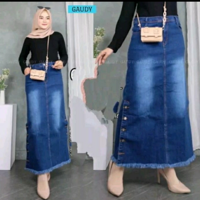rok span jeans/rok span panjang/rok span polos