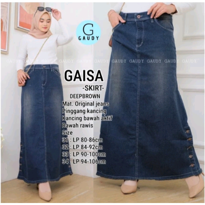 ROK JEANS KANCING PINGGIR//ROK JEANS WANITA//ROK JEANS TERBARU //ROK JEANS PANJANG//ROK JEANS 7/8 //
