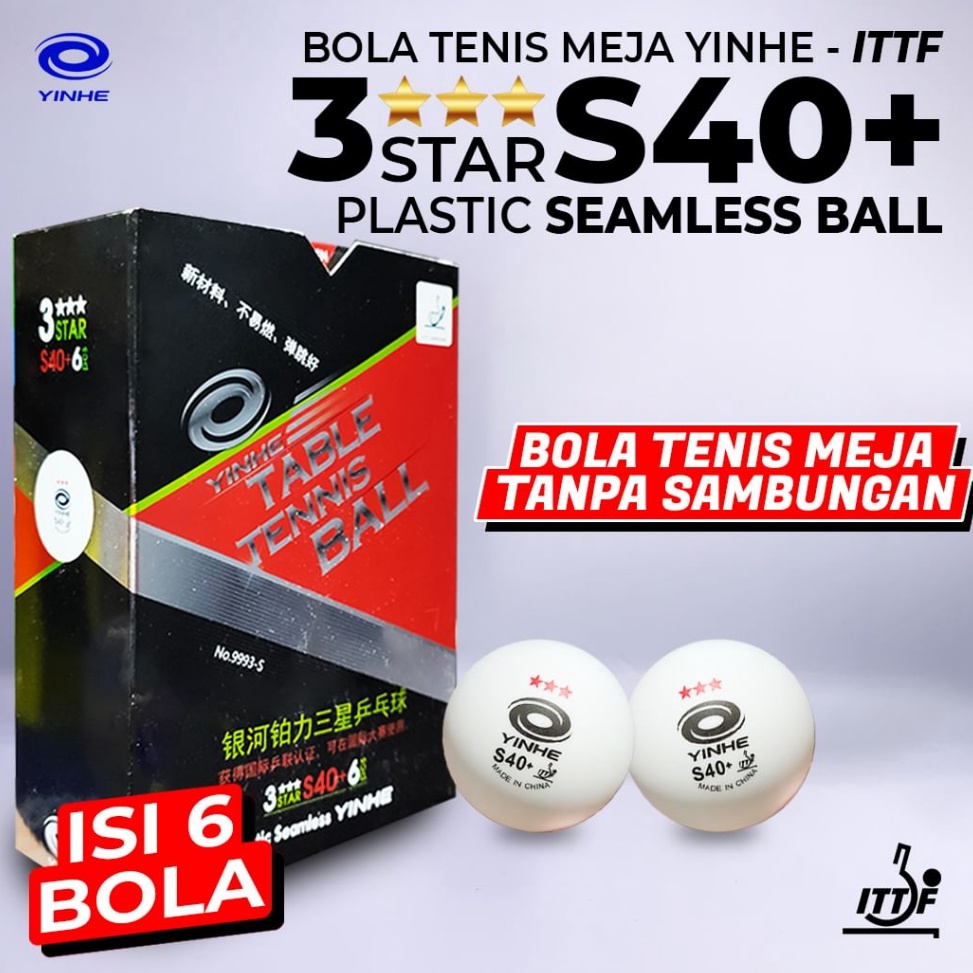 Harga Bersahabat Bola Pingpong Tenis Meja Yinhe S4 3 Star Seamless Tanpa Sambungan Isi 6