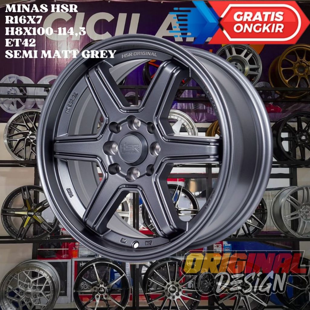 Velg Mobil Ring 16 Te37 HSR MINAS R16 UNTUK JAZZ , YARIS , SWIFT , KIA RIO