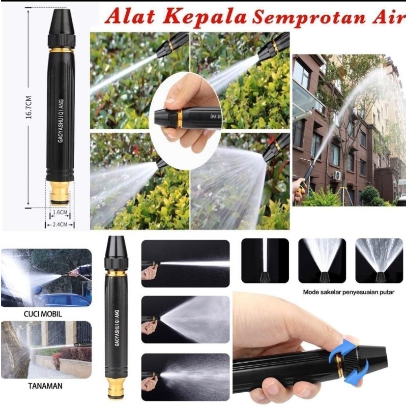 Semprotan air Kuningan alat kepala Semprotan air Spray water stream Hose  Nozzle slang sempot siram 