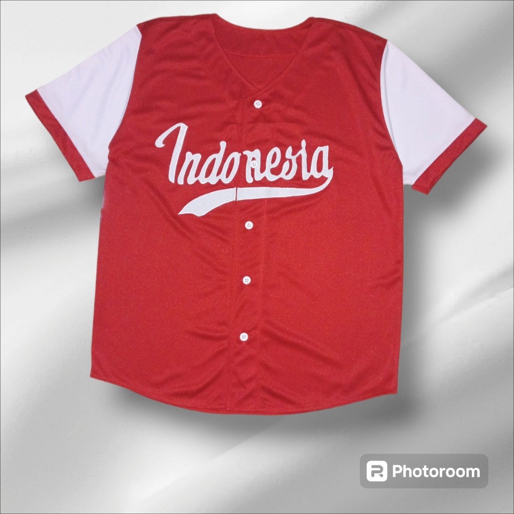 JUMBO BIG SIZE XXL kaos Jersey Baseball INDONESIA merah putih Premium UNISEX / baju jersey / kaos pr