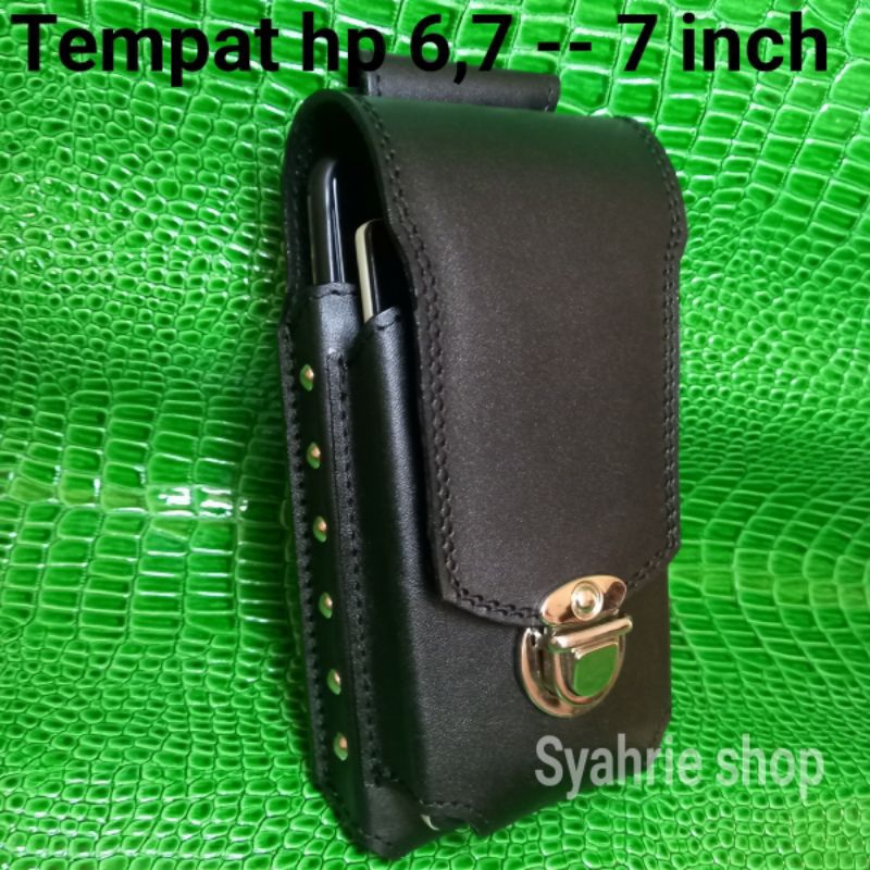 Sarung hp kulit asli polos 6,7 inch - 7 inch