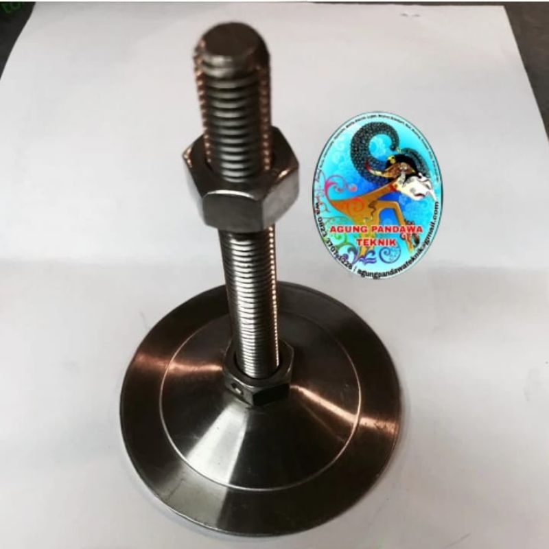ADJUSTER Kaki meja stainless m12 tanpa karet