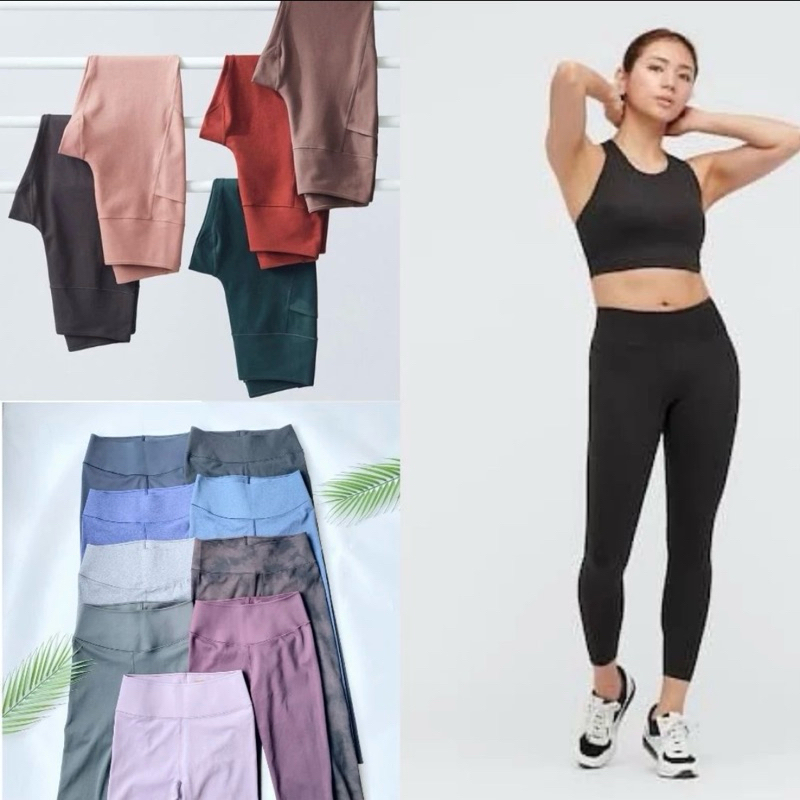 [NEW] GU UNQ SEAMLESS SPORT LEGGING TARO SIZE S