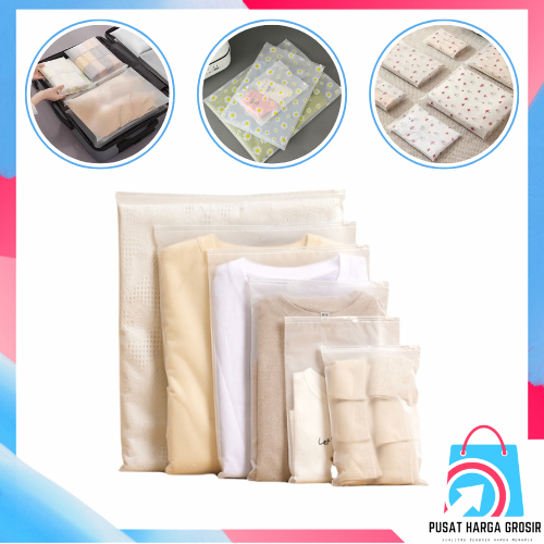 PHG -  Ziplock Pouch Travel Polos Zipper Storage Bag Tas Pemisah Barang Tebal