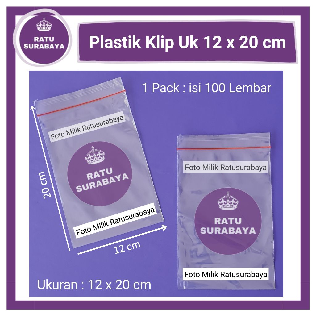 Plastik Klip Ziplock 11x20 12x20 13x20 14x20 15x20 16x20 isi 100 Kantong Zipper Packing Masker Obat