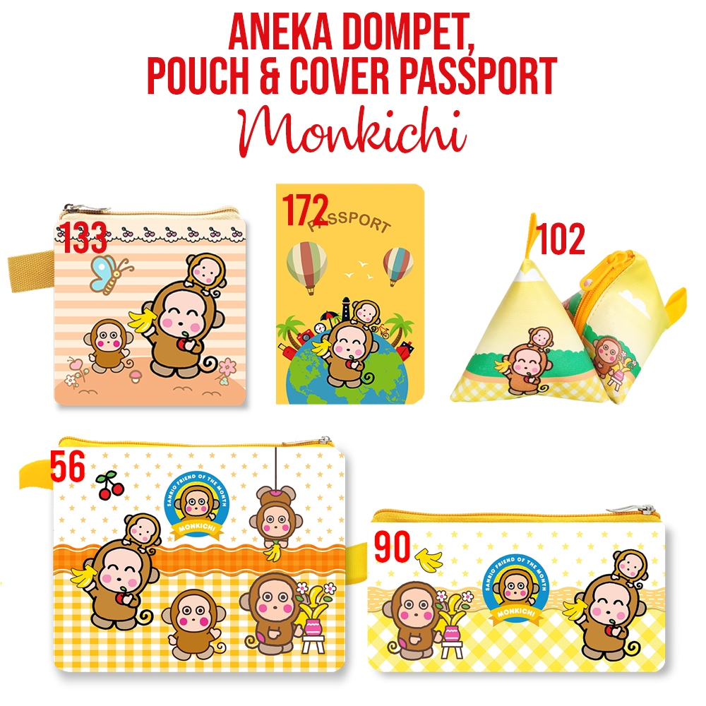 Monkichi Sanrio Dompet Mini Wallet Case Pouch Sling Bag Tas Selempang Mouse Pad