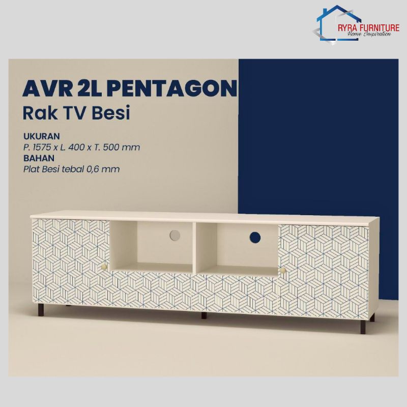 OLYMSTEEL - AVR 2L - MEJA TV BESI ANTI RAYAP/RAK TV BESI MINIMALIS MODERN