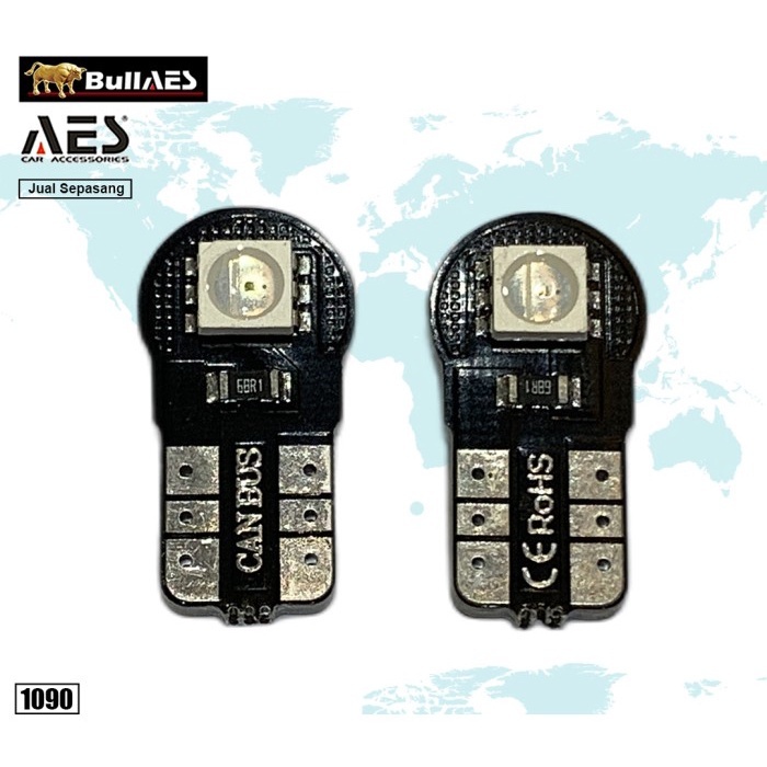 Lampu Kedip Motor T10 RGB 7 Warna Canbus Bullaes