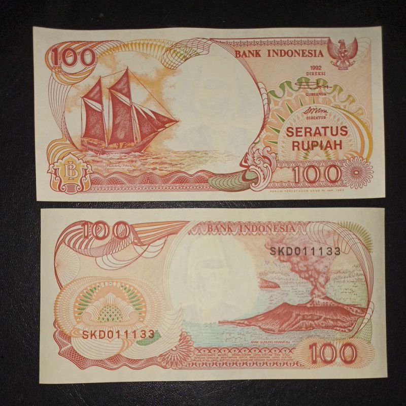 NOMOR CANTIK 100 PERAHU PINISI TRIPEL SATU UANG KUNO