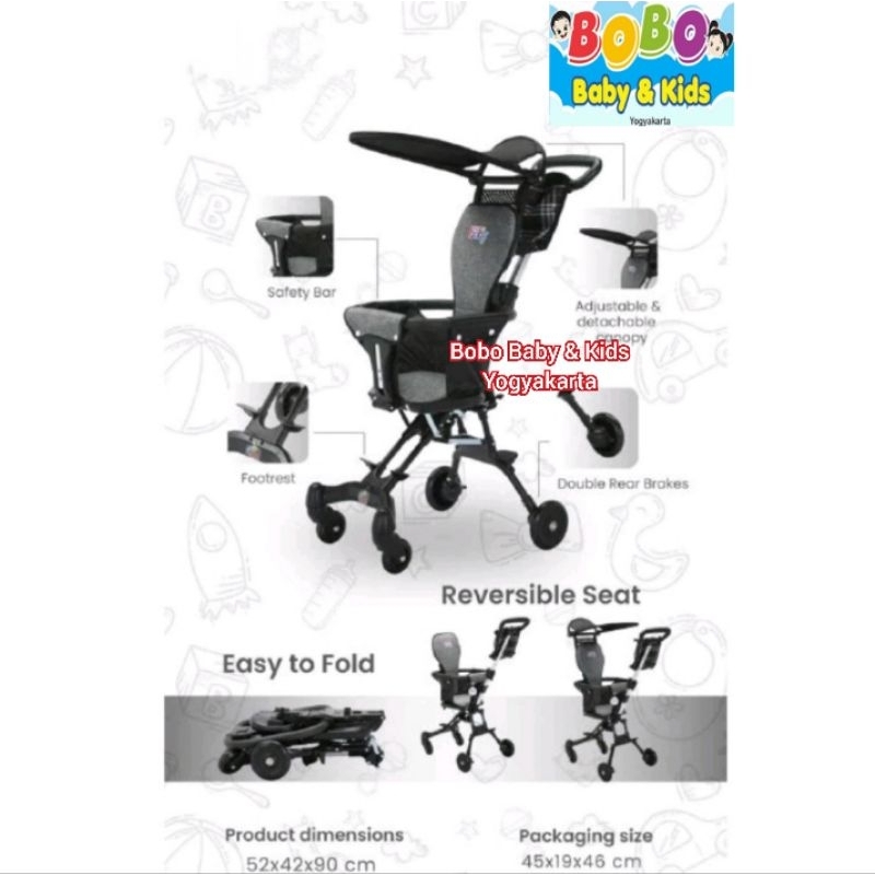 Stroller Travelling Cabin Size Roda 4 Versi Terbaru Magic Stroller Cabin Size Kursi Dorong Anak Mini