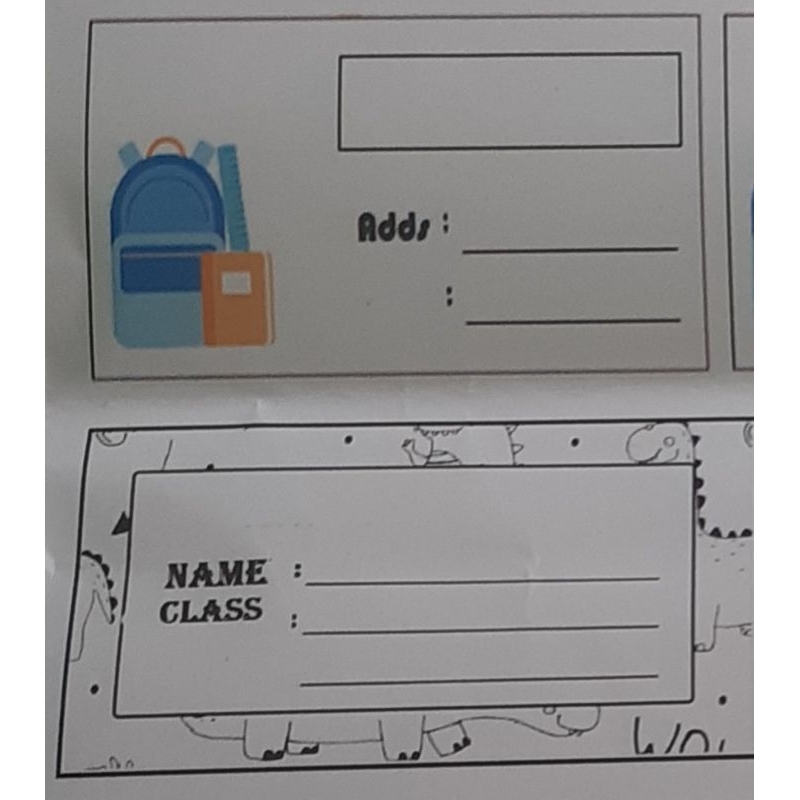 

Striker Label Nama/ Bisa Tempel di#Label Buku /Alamat,/Keterangan lain