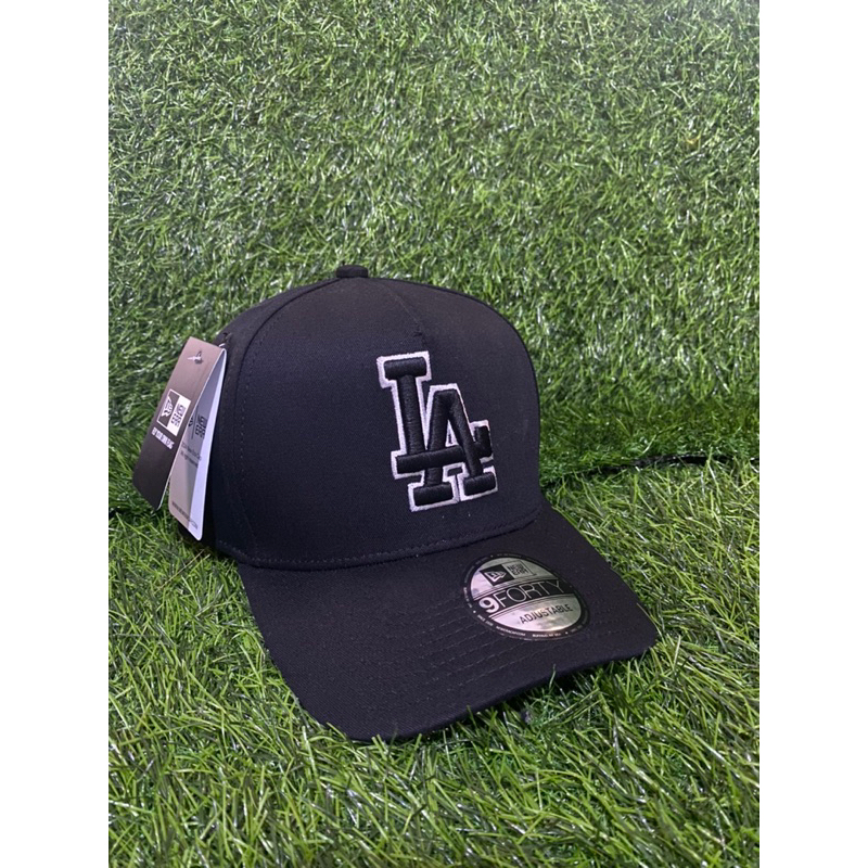 Bahan Hitam Logo LA Hitam List Putih Topi Premium Pria Wanita