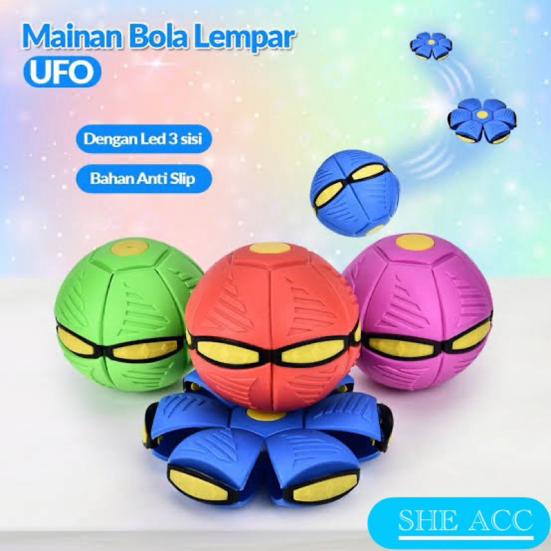 SHE ACC Mainan Bola UFO LED / Mainan Bola Lempar Anak anak