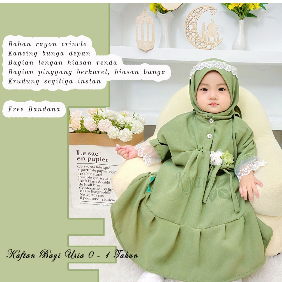 KAFTAN BAYI  / KAFTAN BAYI AQIQAHAN / KAFTAN BAYI NEWBORN / KAFTAN BAYI  AQILA USIA 0 - 1 TAHUN