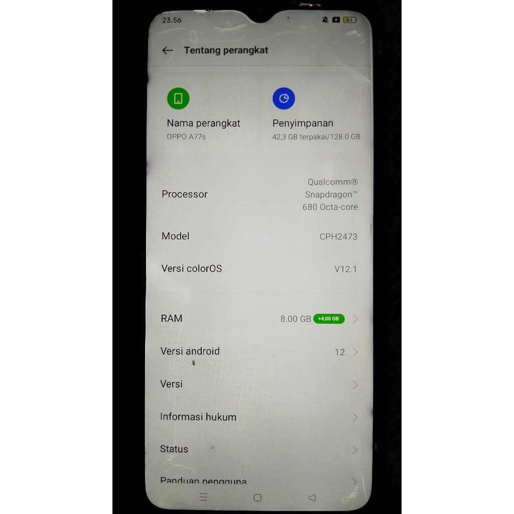 OPPO A77s RAM 8+4 Internal 128 GB ORIGINAL