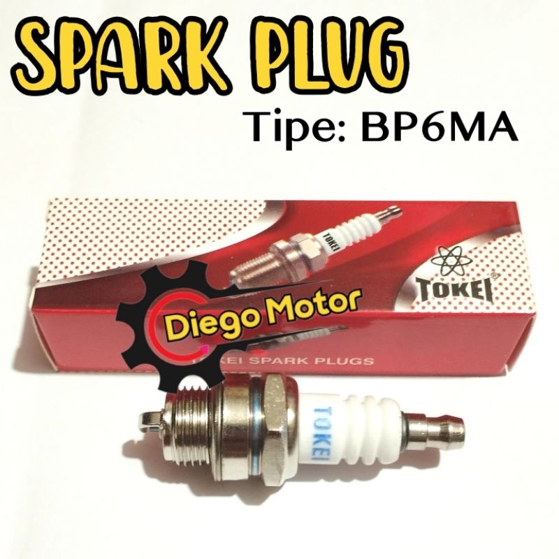 BP6MA TOKEI Busi Serbaguna Spark Plug Serbaguna Untuk Mesin Potong Rumput 2tak Semprot Hama Chainsaw