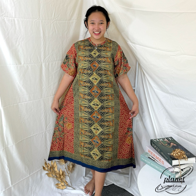 DASTER PANJANG RESLETING LD 100 HOMEDRESS HARIAN SANTAI CANTIK LENGAN PENDEK DASTER KATUN MURAH ADEM